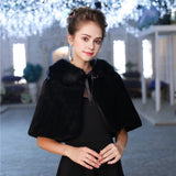 Fashion Women Warm Wrap Faux Fur Short Cape Bridal Wedding Bridesmaids Cover Up Winter Jacket Lace Up Shrug Handmade