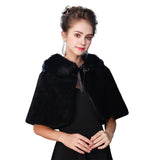 Fashion Women Warm Wrap Faux Fur Short Cape Bridal Wedding Bridesmaids Cover Up Winter Jacket Lace Up Shrug Handmade