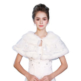 Fashion Women Warm Wrap Faux Fur Short Cape Bridal Wedding Bridesmaids Cover Up Winter Jacket Lace Up Shrug Handmade