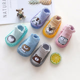 Baby Toddler Shoes and Socks Infant Cartoon Socks Kids Indoor Floor Socks Leather Sole Non-Slip Baby Socks Moccasins Slippers