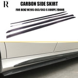 C205 C63 PSM Style Carbon Fiber Side Skirt for Benz C205 C63 & C63s AMG Coupe 2DR 2015-2017 Auto Racing Car Side Skirts bodykit