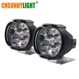 CNSUNNYLIGHT Motorcycle 8W LED Headlight E-bike Scooters Spot Lights Auto Headlamp Car Fog DRL External Daytime Running Lights