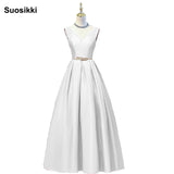 V-neck Double shoulder prom dress long a-line red elegant stain formal evening party dresses