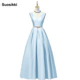V-neck Double shoulder prom dress long a-line red elegant stain formal evening party dresses