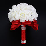 Rose Bridesmaid Wedding Foam flowers Rose Bridal bouquet Ribbon