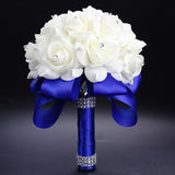 Rose Bridesmaid Wedding Foam flowers Rose Bridal bouquet Ribbon