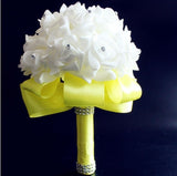 Rose Bridesmaid Wedding Foam flowers Rose Bridal bouquet Ribbon