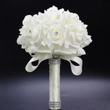 Rose Bridesmaid Wedding Foam flowers Rose Bridal bouquet Ribbon