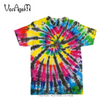 Men's Summer Handmade Tie Dye T Shirt Fashion Spiral Star Ray Colorful Tops  Hipster Skateboard Streetwear Male 100% Cotton Tees