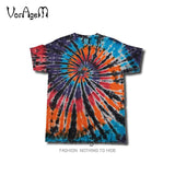 Men's Summer Handmade Tie Dye T Shirt Fashion Spiral Star Ray Colorful Tops  Hipster Skateboard Streetwear Male 100% Cotton Tees