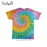 Men's Summer Handmade Tie Dye T Shirt Fashion Spiral Star Ray Colorful Tops  Hipster Skateboard Streetwear Male 100% Cotton Tees