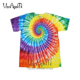 Men's Summer Handmade Tie Dye T Shirt Fashion Spiral Star Ray Colorful Tops  Hipster Skateboard Streetwear Male 100% Cotton Tees