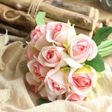 YO CHO Artificial Wedding Bouquet of Pink Roses for Bridesmaids