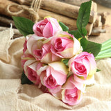 YO CHO Artificial Wedding Bouquet of Pink Roses for Bridesmaids