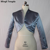 Mingli Tengda Stain Long Sleeve Wedding Bolero Bridal Jacket Red/Black Jacket Bridal Coat Wraps Women Capes Bolero Casamento