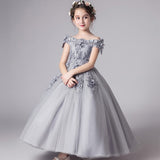 Romantic Flower Girl Wedding Bridesmaid Dress 2019 New Bead Decoration Long Lace Dress Flower Girl Party Dress