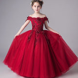 Romantic Flower Girl Wedding Bridesmaid Dress 2019 New Bead Decoration Long Lace Dress Flower Girl Party Dress