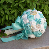8 Colors Gorgeous Wedding Flowers Bridal Bouquets Artificial Wedding Bouquet Crystal Sparkle With Pearls