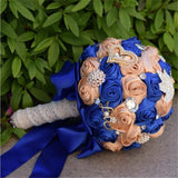 8 Colors Gorgeous Wedding Flowers Bridal Bouquets Artificial Wedding Bouquet Crystal Sparkle With Pearls