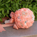 8 Colors Gorgeous Wedding Flowers Bridal Bouquets Artificial Wedding Bouquet Crystal Sparkle With Pearls