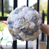 8 Colors Gorgeous Wedding Flowers Bridal Bouquets Artificial Wedding Bouquet Crystal Sparkle With Pearls
