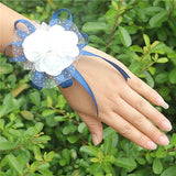 10piece/lot Most Popular PE Flowers Corsage Wedding Wrist Band Boutonniere Custom Made White 3 Rose Ribbon Wrist Flowers  SW003