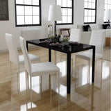 VidaXL 5pcs. Dining Table Set Black And White 105 X 60 X 74 Cm (L X W X H) Black Table And 4 White Chairs