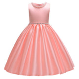 Flower Girl's High-End Silk Satin Dress for Wedding