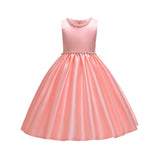 Flower Girl's High-End Silk Satin Dress for Wedding
