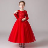 Flower Girl Party Banquet Fall and Winter Knitted Wool Dresses Floor Length Girls Pageant Dresses Wedding Party Dress vestidos