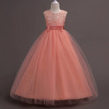 Flower Girl Party Banquet Fall and Winter Knitted Wool Dresses Floor Length Girls Pageant Dresses Wedding Party Dress vestidos