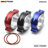 Epman HD  Exhaust V-band Clamp w Flange System Assenbly Anodized Clamp For 3" OD Turbo Dump Pipe EPKKA76