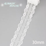 (5 yards/roll) white Lace fabric Webbing Decoration Lovely gift packing polyester Material - shopwishi 