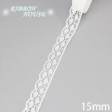 (5 yards/roll) white Lace fabric Webbing Decoration Lovely gift packing polyester Material - shopwishi 