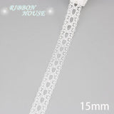 (5 yards/roll) white Lace fabric Webbing Decoration Lovely gift packing polyester Material - shopwishi 