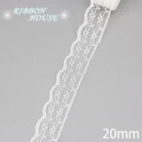 (5 yards/roll) white Lace fabric Webbing Decoration Lovely gift packing polyester Material - shopwishi 