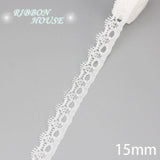 (5 yards/roll) white Lace fabric Webbing Decoration Lovely gift packing polyester Material - shopwishi 