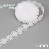 (5 yards/roll) white Lace fabric Webbing Decoration Lovely gift packing polyester Material - shopwishi 