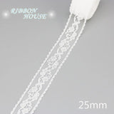 (5 yards/roll) white Lace fabric Webbing Decoration Lovely gift packing polyester Material - shopwishi 