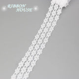 (5 yards/roll) white Lace fabric Webbing Decoration Lovely gift packing polyester Material - shopwishi 