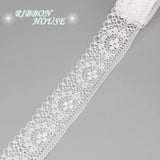 (5 yards/roll) white Lace fabric Webbing Decoration Lovely gift packing polyester Material - shopwishi 