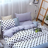 Geometric Pattern Bed Sheet with 4pcs Pillowcase Cover Bedding Sets