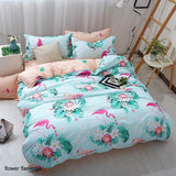 Geometric Pattern Bed Sheet with 4pcs Pillowcase Cover Bedding Sets