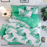 Geometric Pattern Bed Sheet with 4pcs Pillowcase Cover Bedding Sets