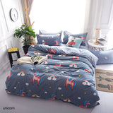 Geometric Pattern Bed Sheet with 4pcs Pillowcase Cover Bedding Sets
