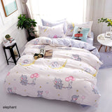 Geometric Pattern Bed Sheet with 4pcs Pillowcase Cover Bedding Sets
