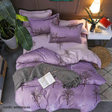 Geometric Pattern Bed Sheet with 4pcs Pillowcase Cover Bedding Sets