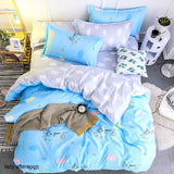 Geometric Pattern Bed Sheet with 4pcs Pillowcase Cover Bedding Sets