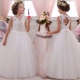 High-end Wedding Dress Elegant Girls' Flower-lace Banquet Dress
