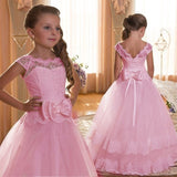 High-end Wedding Dress Elegant Girls' Flower-lace Banquet Dress